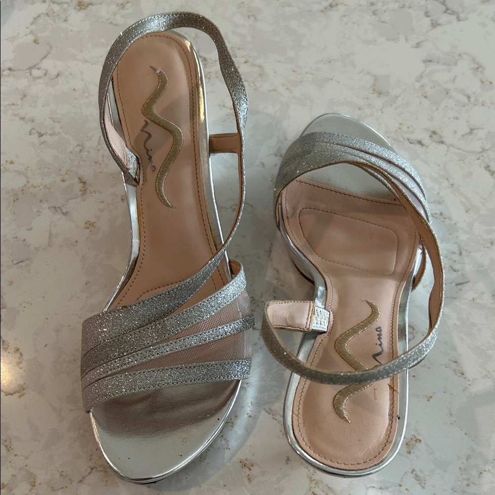Nina Silver Strappy Sandals